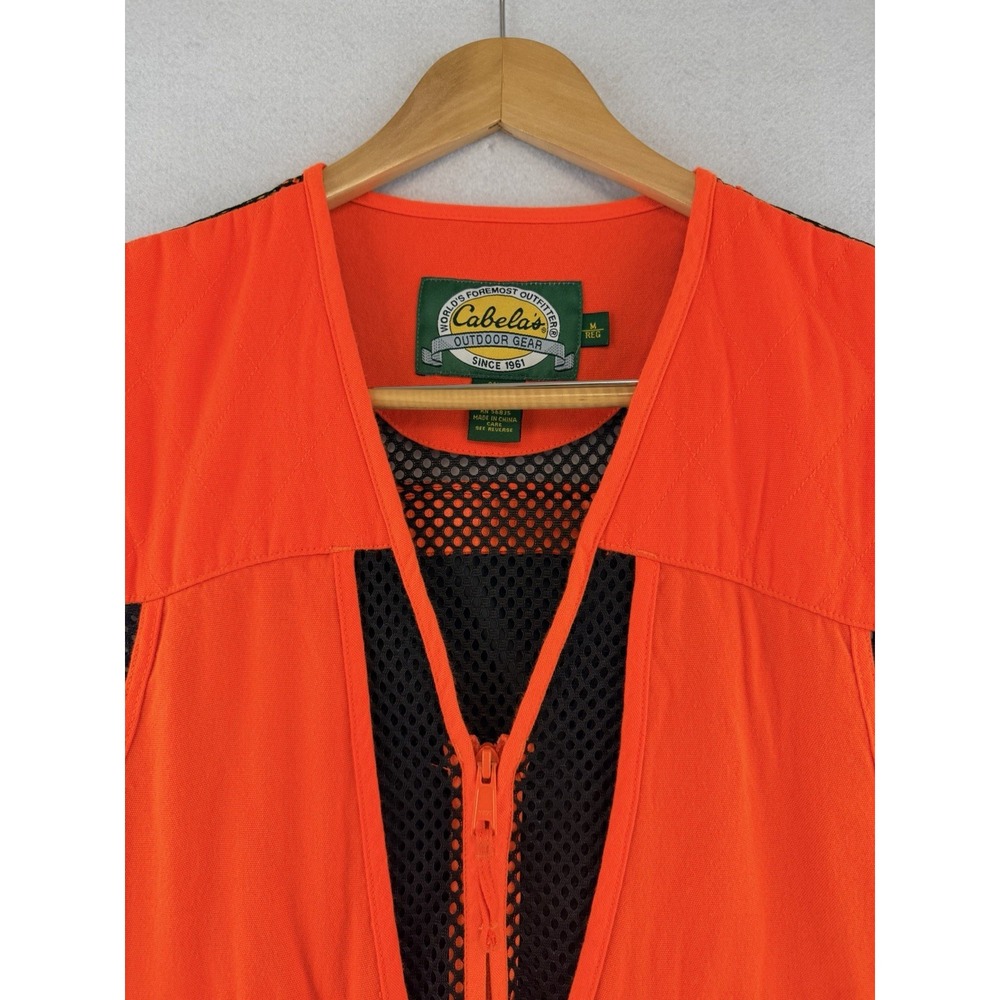 Cabela's Blaze Orange Hunting‎ Vest M Reg Mesh Back Game Pouch Pockets